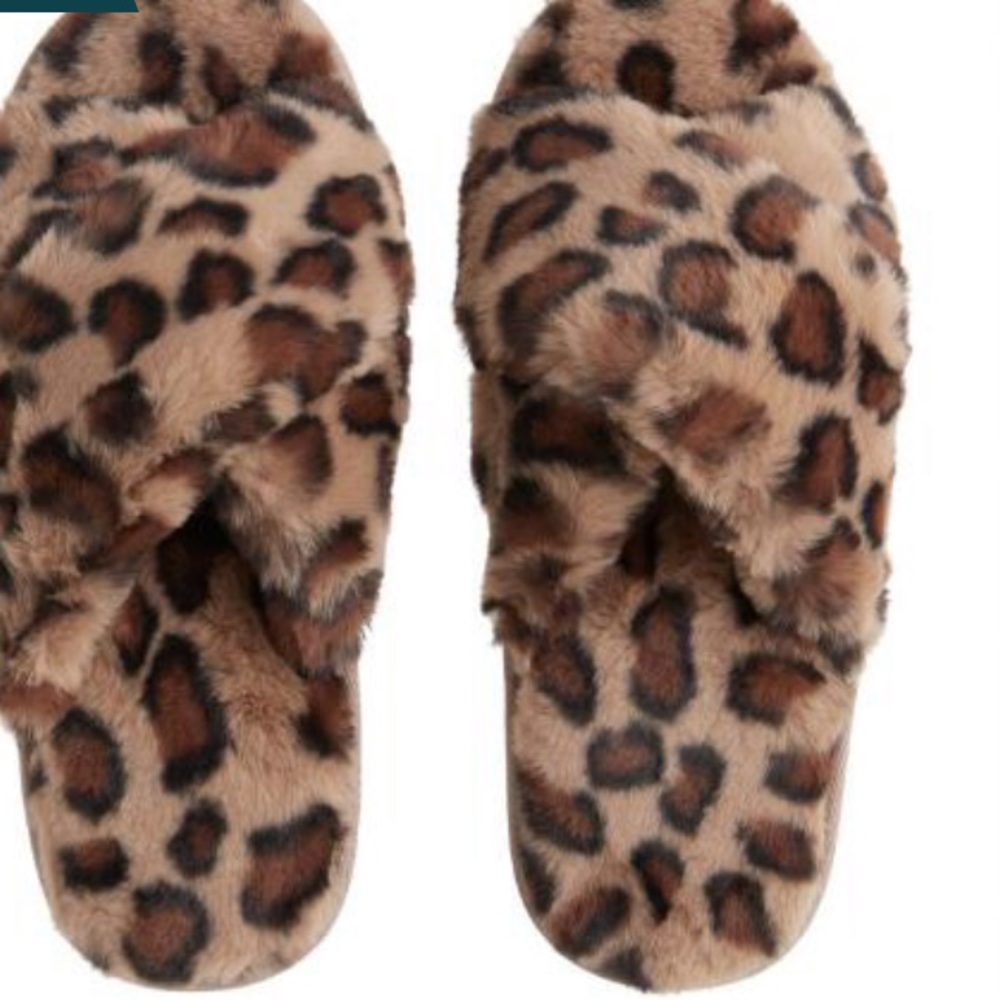 Leopard print full for crossover slippers